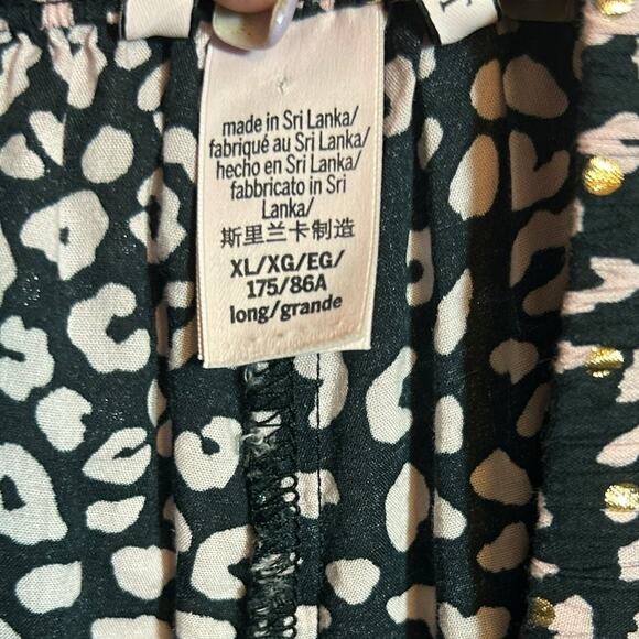 Y2K Victoria's Secret Lounge Pants XL Animal Print‎ Adjustable Gold Lace Hem - Picture 7 of 9